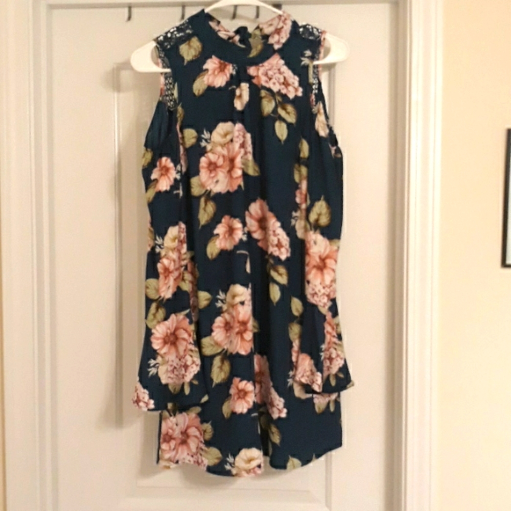 Floral Cold Shoulder Dress